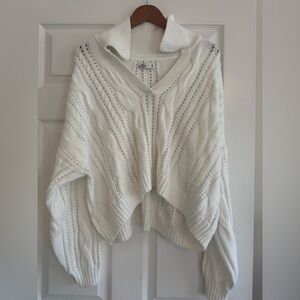 Hollister White Cable Knit Sweater